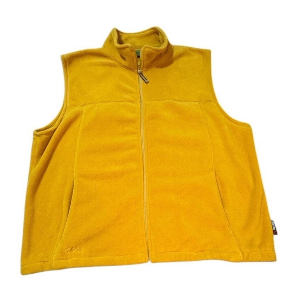 Cabela's Fleece Vest‎ Yellow 2XL Tall Full Zip